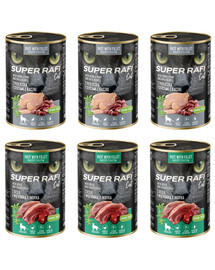SUPER RAFI Cat Mix 2 Smaków 6x400g mokra karma dla kotów sterylizowanych