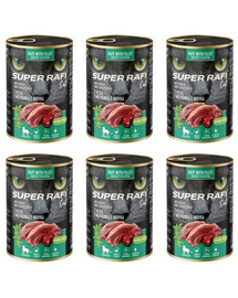 SUPER RAFI Cat z gęsią i wątróbką z indyka 6x400g mokra karma dla kotów sterylizowanych