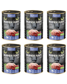 SUPER RAFI Cat z przepiórką i wątróbką z królika 6x400g mokra karma dla kota