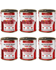 SUPER RAFI Pure Line wołowina z batatami 6x800g mokra karma dla psa