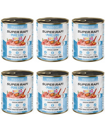 SUPER RAFI Pure Line Junior jagnięcina z batatami 6x800g mokra karma dla szczeniąt i młodych psów
