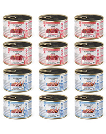 SUPER RAFI Mini Pure Line mix 2 smaków z batatami12x185g mokra karma dla psów małych ras