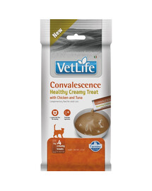 FARMINA Vet Life Cat Convalescence Creamy 60 g z kurczakiem i tuńczykiem, kremowy przysmak dla kotów wspierający regenerację organizmu