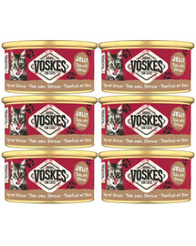 VOSKES Jelly Tuna with Shirasu 6x85 g 100% tuńczyk z sardelą w galaretce, karma uzupełniająca dla kota