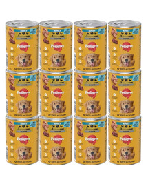 PEDIGREE Adult puszka 12x400 g mokra karma pełnoporcjowa dla dorosłych psów z 3 rodzajami drobiu w musie