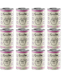 GUSSTO Cat Fresh Goat mokra karma dla kotów z koziną 12x400g