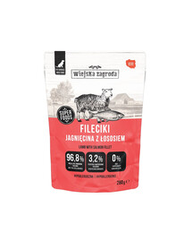 WIEJSKA ZAGRODA Monoproteinowa Fileciki Jagnięcina z łososiem 280 g mokra karma dla psa