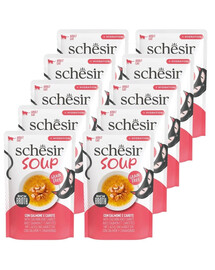 SCHESIR Soup Łosoś z marchewką 10x40 g uzupełniająca zupa dla kotów