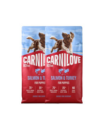 CARNILOVE Active Dog Salmon & Turkey Puppies 12 kg łosoś i indyk, dla dorastających szczeniąt