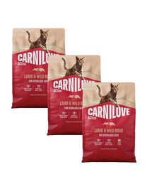 CARNILOVE Active Cat Lamb and Wild Boar Sterilised 3x2 kg jagnięcina i dzik, dla kotów sterylizowanych