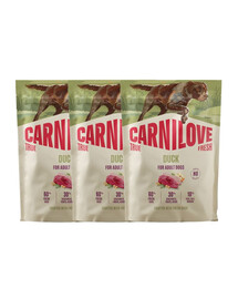CARNILOVE True Fresh Dog Duck Adult Small Breeds 3x1,5 kg sucha karma ze świeżą kaczką dla dorosłych psów małych ras