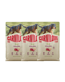 CARNILOVE True Fresh Dog Duck Adult Small Breeds 3x4 kg sucha karma ze świeżą kaczką dla dorosłych psów małych ras