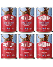 CARNILOVE Dog Can Turkey and Salmon 6x400g pasztet z indykiem i łososiem dla dorosłych psów
