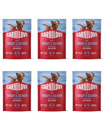 CARNILOVE Dog Pouch Turkey and Salmon Puppies 6x300g karma mokra indyk i łosoś dla szczeniąt