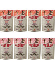 CARNILOVE Freeze-Dried Snack Cat Mix Turkey and Beef 8x40 g liofilizowane przysmaki dla kotów, mix smaków indyk oraz wołowina