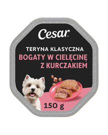 tacka 150 g  mokra karma pełnoporcjowa dla dorosłych psów teryna z delikatną cielęciną i drobiem