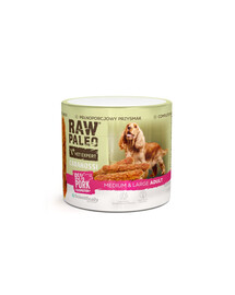 RAW PALEO Cabanossi Pork Medium Large 100g wieprzowina, półwilgotna pełnoporcjowa karma w formie kiełbasek dla psów