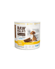 RAW PALEO Vital Pro Skin Coat Turkey Mini 100g monoproteinowy przysmak funkcjonalny na skórę i sierść dla psów
