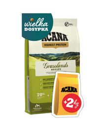 ACANA Grasslands Dog 11,4 kg + ACANA Grass-Fed Lamb Jagnięcina 2 kg GRATIS sucha karma dla psa