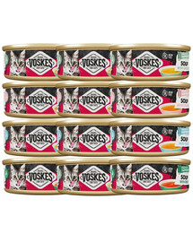 VOSKES Soup Mix smaków 12x50 g zupa z wołowiną, kurczakiem, łososiem i tuńczykiem dla kotów
