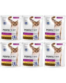 PERFECT FIT Antihairball 1+ 6x750 g sucha karma pełnoporcjowa dla dorosłych kotów bogata w kurczaka