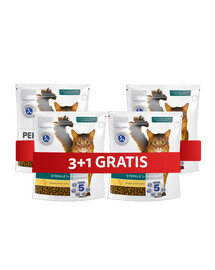 PERFECT FIT Sterile 1+ 4 x 750 g sucha karma pełnoporcjowa dla dorosłych kotów bogata w kurczaka 3+1 GRATIS