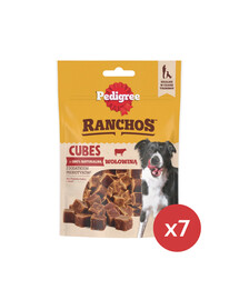 PEDIGREE Ranchos Cubes 7 x 70 g karma uzupełniająca dla dorosłych psów z wołowiną