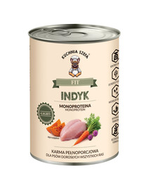 KUCHNIA SZEFA Fit Indyk 400 g niskotłuszczowa, monoproteinowa karma dla psów wszystkich ras