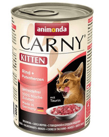Animonda Carny Kitten ar liellopa gaļu un tītara sirdīm 400 g