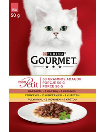 GOURMET Mon Petit Mix mājputnu gaļas konservi 6x50 g