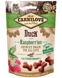 CARNILOVE Crunchy snacks kraukšķīgi kārumi ar pīli un avenēm 50 g