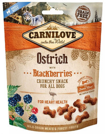 CARNILOVE Crunchy snacks  užkandžiai su stručiu ir gervuogėmis 200 g