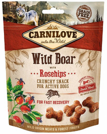 CARNILOVE Crunchy snacks kraukšķīgi gardumi ar mežacūkām un mežrozēm 200 g