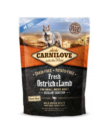 CARNILOVE Fresh Adult Small Breed ar strausu un jēra gaļu 1,5 kg