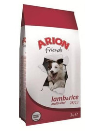 Arion Friends Lamb & Rice Multi-Vital sausā suņu barība13 kg+2 kg DĀVANA