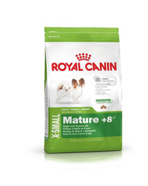 ROYAL CANIN X-Small Adult 8+ 0,5 kg sausā barība ļoti mazu šķirņu suņiem, vecākiem par 8 gadiem