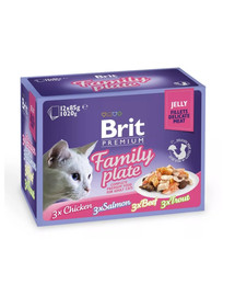 BRIT Premium Kaķu fileja želejā, konservu komplekts kaķiem 1,2 kg, paciņās (12x85 g)