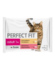 PERFECT FIT Cat Adult 1+ Mixed Meaty konservi ar gaļu 4*85 g