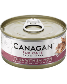 CANAGAN Cat Tuna with Salmon 75 g šlapias kačių maistas, tunas su lašiša