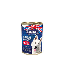 BUTCHER'S Natural&Healthy Dog ar jēra gaļu un rīsiem, pastēte 390 g