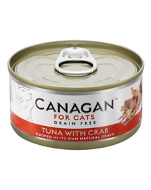 CANAGAN Cat Tuna with Craab 75 g šlapias kačių maistas, tunas ir krabų