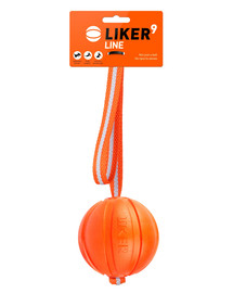 LIKER LINE Dog toy bumbiņa ar auklu 9 cm