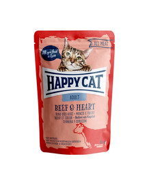 HAPPY CAT All Meat Adult Rind & Herz 85 g ar liellopa gaļu un sirdi