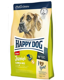 HAPPY DOG Junior Giant Jēra gaļa un rīsi 4 kg
