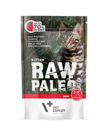 VETEXPERT RAW PALEO Kitten beef 100 g mitrā barība kaķēniem - liellopa gaļa