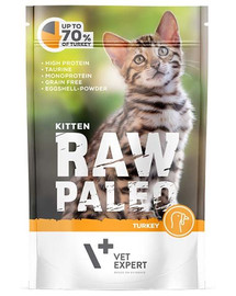 VETEXPERT RAW PALEO Kitten turkey 100 g mitrā barība kaķēniem - tītara gaļa