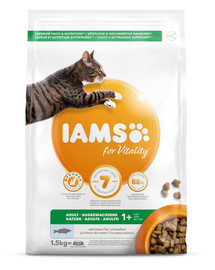 IAMS for Vitality pieaugušiem kaķiem ar okeāna zivīm 1,5 kg
