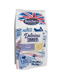 BUTCHER'S Delicious Dinners Cat sausā barība ar jēru 2kg