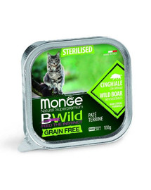 MONGE BWild Sterilised sterilizētiem kaķiem ar mežacūku 100g