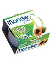 MONGE Fruit Cat Kaķu barība, tuncis ar papaiju 80 g